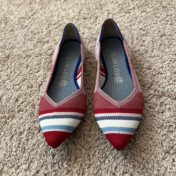 Rare Rothy’s Red Varsity Stripe Point - Picture 3 of 7